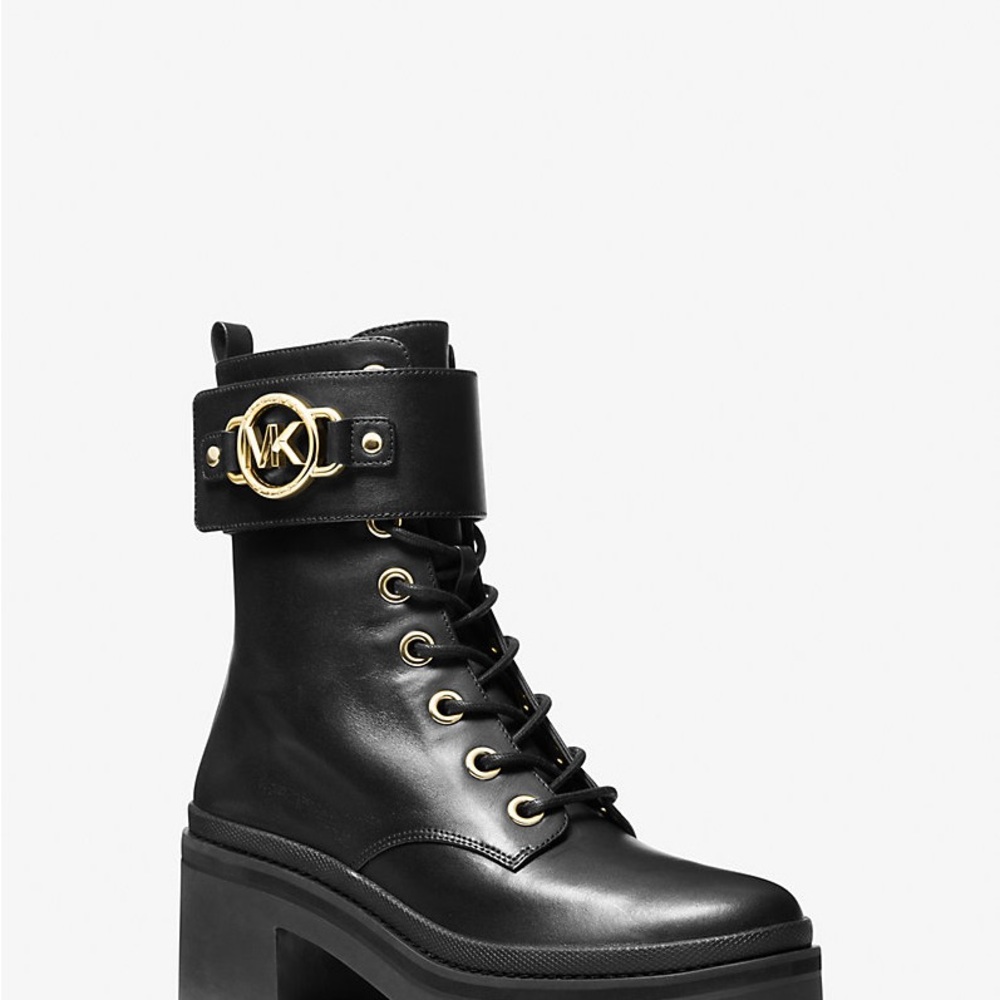 MICHAEL Michael Kors Rory Leather Combat Boots - Picture 5 of 11